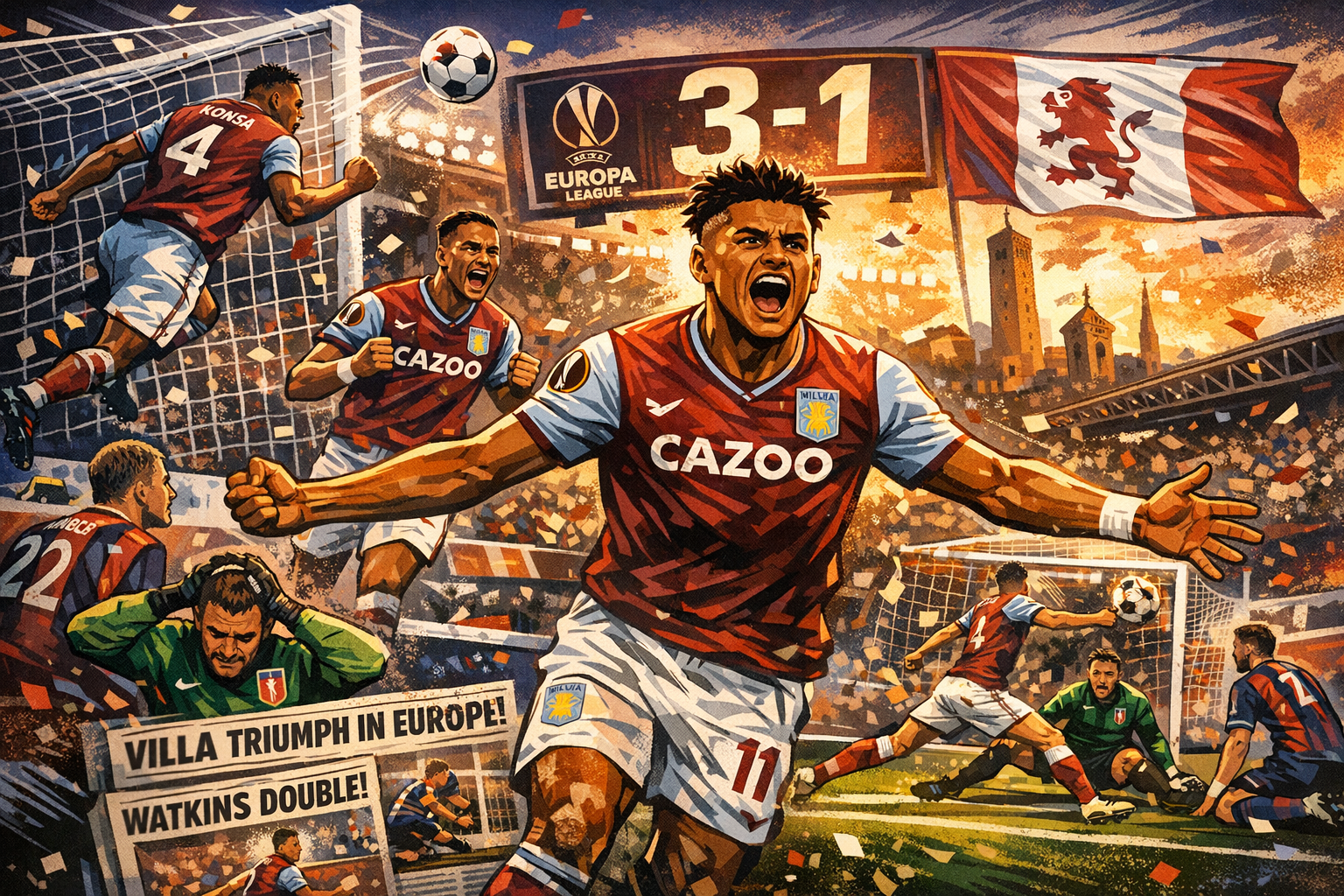 Aston Villa Advance in Europe With Dominant Display Against Bologna